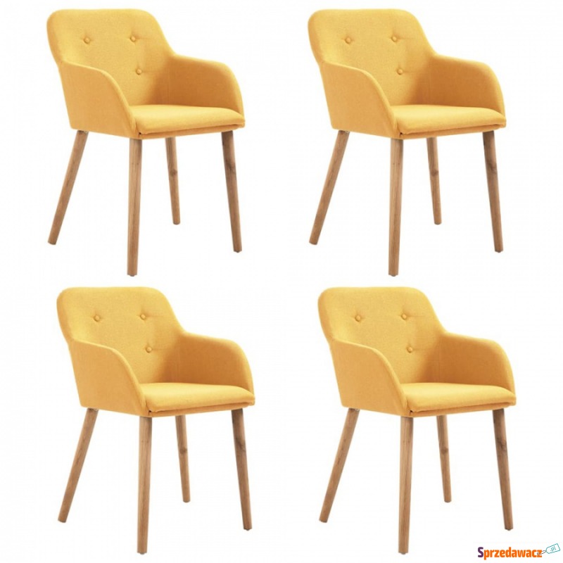 Krzesła do jadalni 4 szt. żółte tapicerowane... - Krzesła do salonu i jadalni - Ostróda