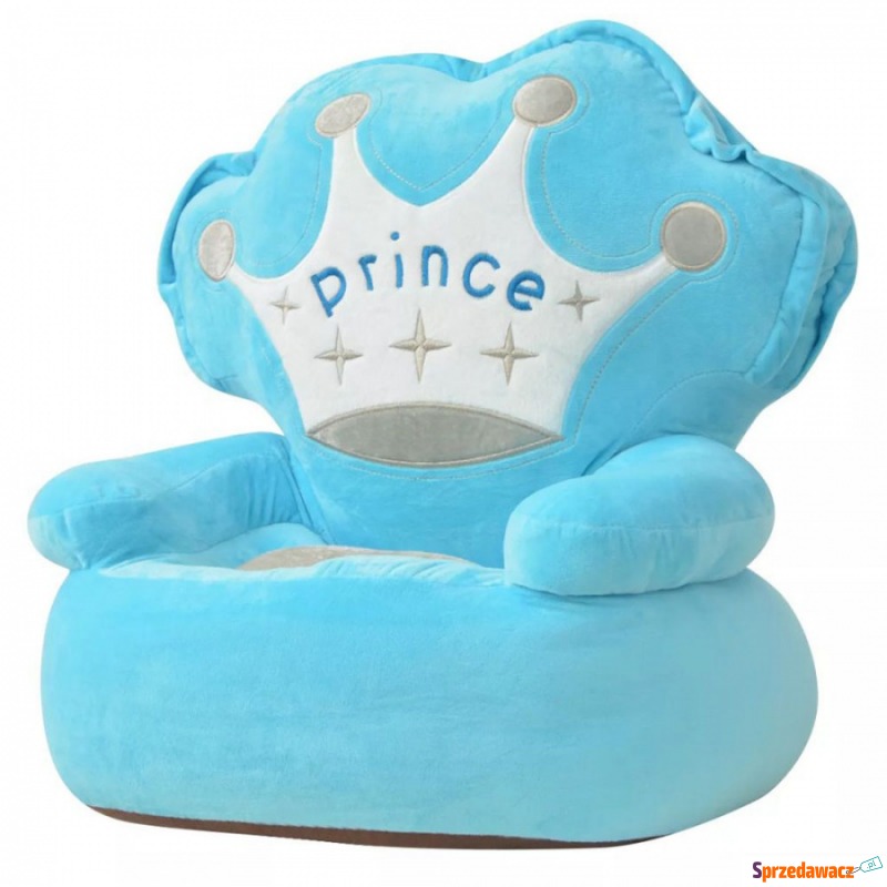 Fotel dla dzieci PRINCE, pluszowy, niebieski - Meble dla dzieci - Jawor