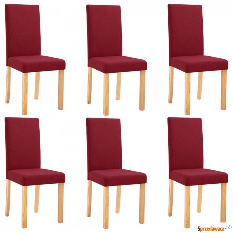 Krzesła do jadalni 6 szt. czerwone wino tapic... - Krzesła do salonu i jadalni - Białogard