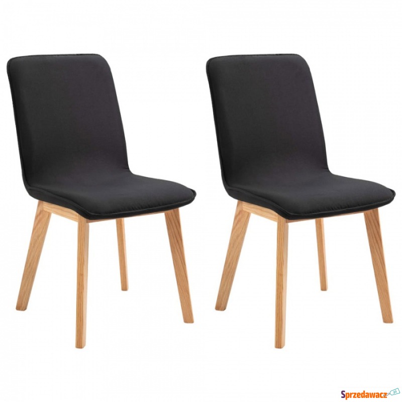 Krzesła do jadalni 2 szt. czarne tkanina - Krzesła do salonu i jadalni - Wejherowo