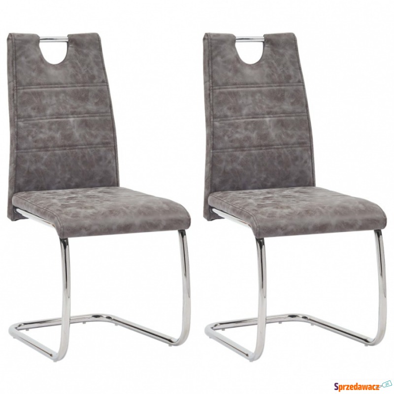 Krzesła do jadalni 2 szt. brązowe sztuczna skóra - Krzesła do salonu i jadalni - Skarżysko-Kamienna