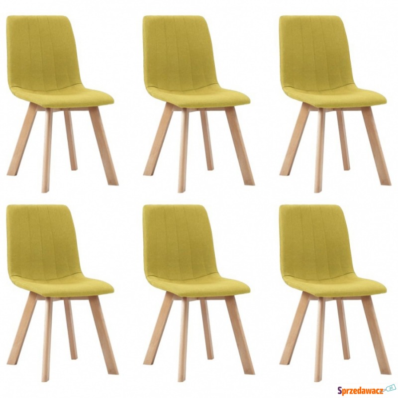 Krzesła do kuchni 6 szt. żółte tapicerowane t... - Krzesła kuchenne - Opole