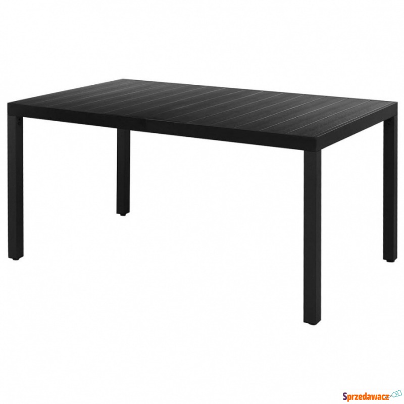 Stół ogrodowy, czarny, 150x90x74 cm, aluminium... - Stoły, ławy, stoliki - Chojnice