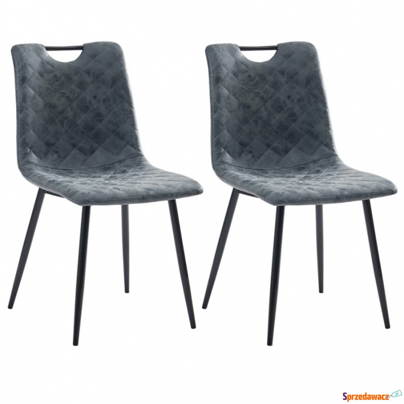 Krzesła do kuchni 2 szt. czarne sztuczna skóra - Krzesła kuchenne - Toruń