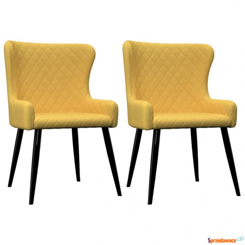 Krzesła do salonu 2 szt. żółte tkanina - Krzesła do salonu i jadalni - Działdowo