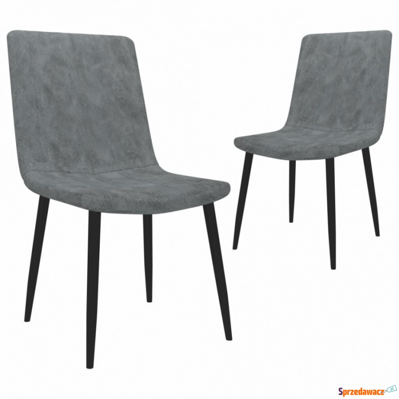 Krzesła do kuchni 2 szt. szare sztuczna skóra - Krzesła kuchenne - Żukowo
