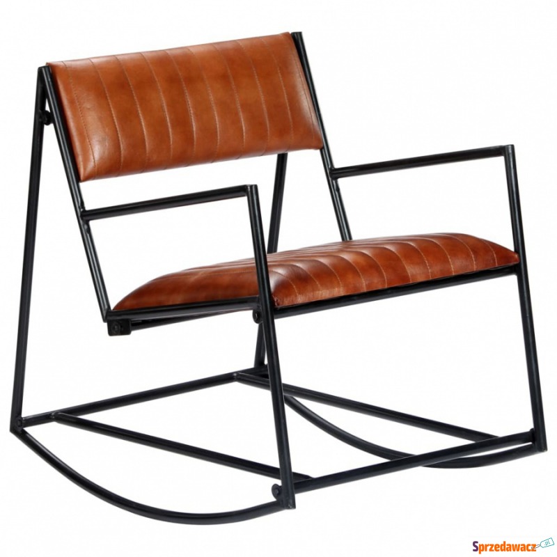 Fotel bujany brązowy skóra naturalna - Sofy, fotele, komplety... - Sopot
