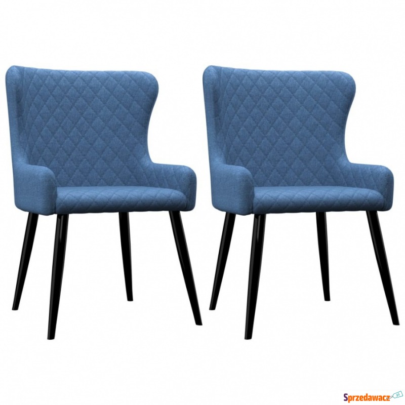 Krzesła do salonu 2 szt. niebieskie tapicerowane... - Krzesła do salonu i jadalni - Kalisz