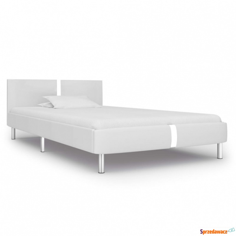Rama łóżka, biała, sztuczna skóra, 90 x 200 cm - Stelaże do łóżek - Jaworzno