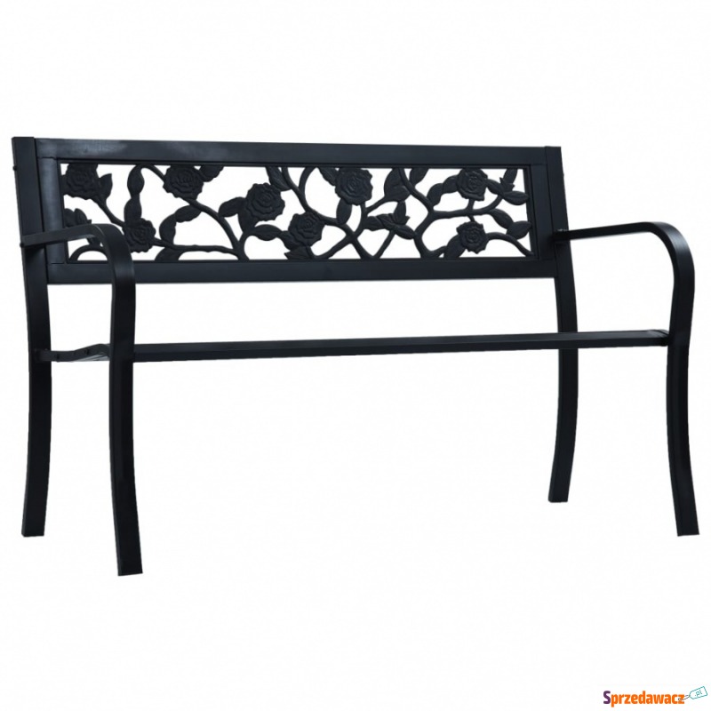 Ławka ogrodowa, 125 cm, czarna, stalowa - Krzesła ogrodowe - Tychy