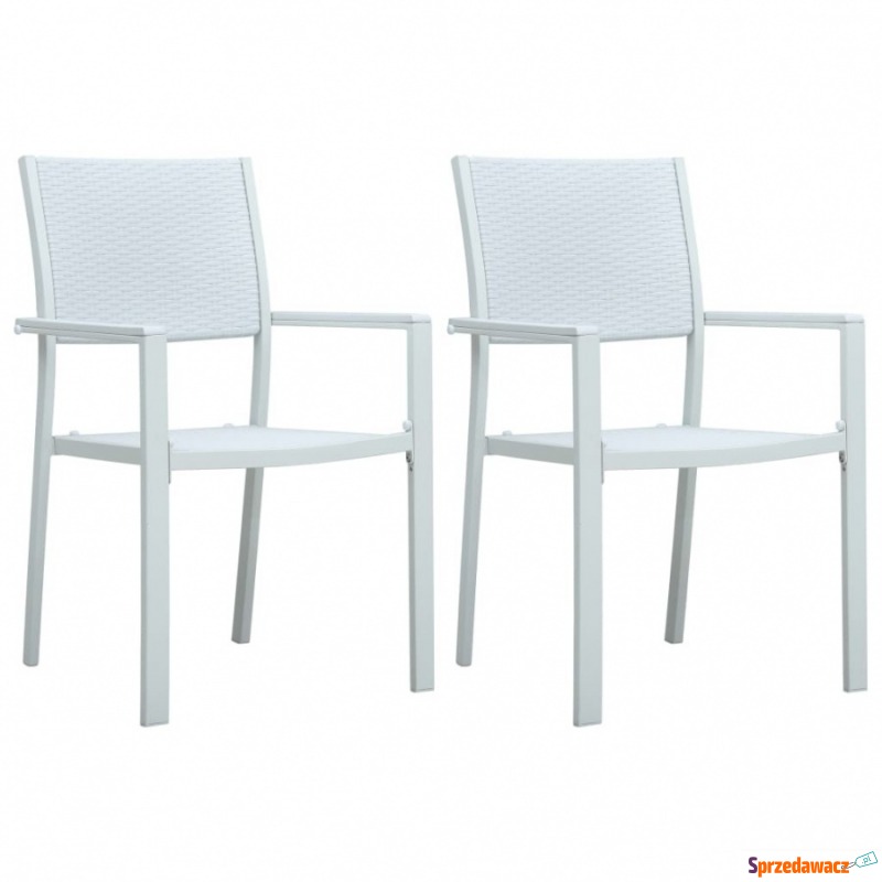 Krzesła ogrodowe, 2 szt., białe, plastik styl... - Krzesła ogrodowe - Tarnowiec