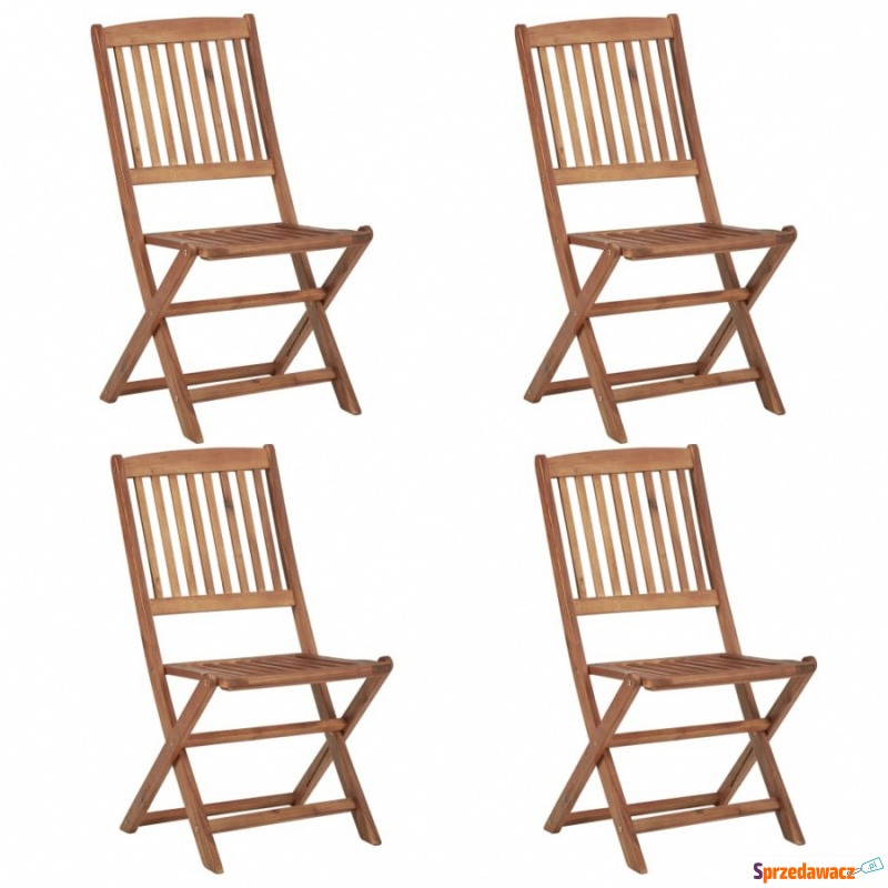 Składane krzesła ogrodowe, 4 szt., lite drewno... - Krzesła ogrodowe - Karbowo