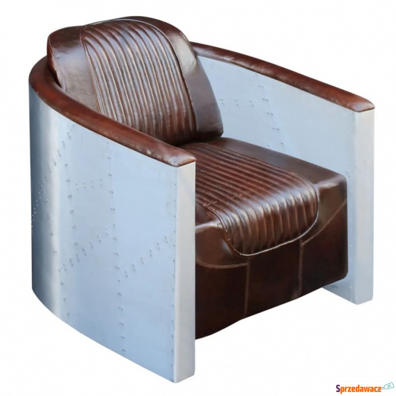 Fotel ciemnobrązowy skóra naturalna - Krzesła biurowe - Wyczechowo