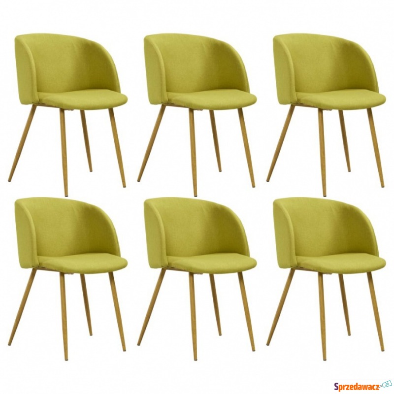 Krzesła do salonu 6 szt. zielone tapicerowane... - Krzesła do salonu i jadalni - Krupniki