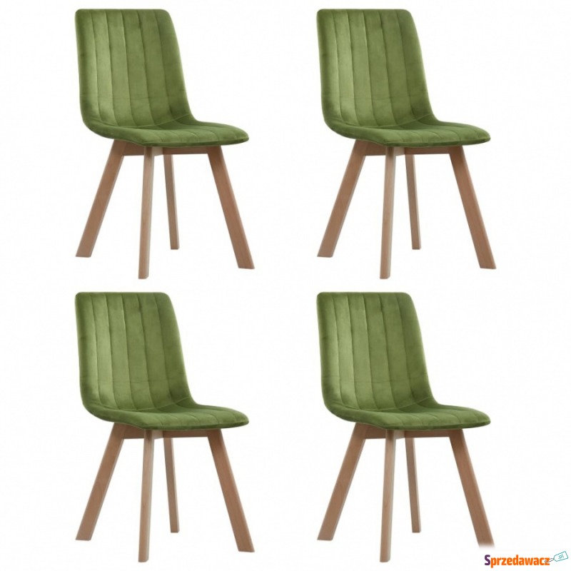 Krzesła do kuchni 4 szt. zielone aksamit - Krzesła kuchenne - Ciechanów