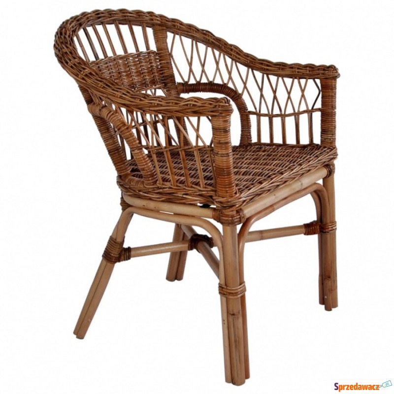Krzesła ogrodowe, naturalny rattan, brązowe - Krzesła ogrodowe - Kwidzyn