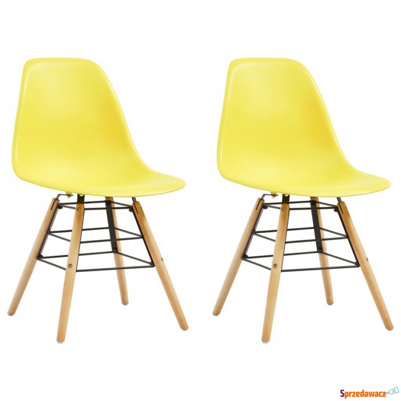 Krzesła do kuchni 2 szt. żółte plastik - Krzesła kuchenne - Kraśnik