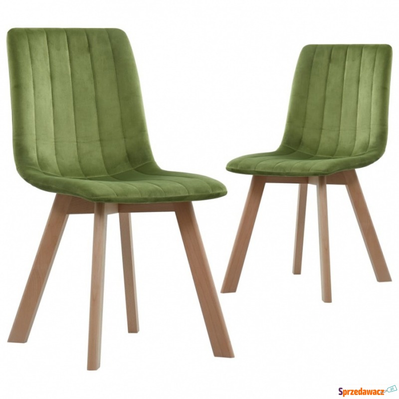 Krzesła do kuchni 2 szt. zielone aksamit - Krzesła kuchenne - Stargard Szczeciński