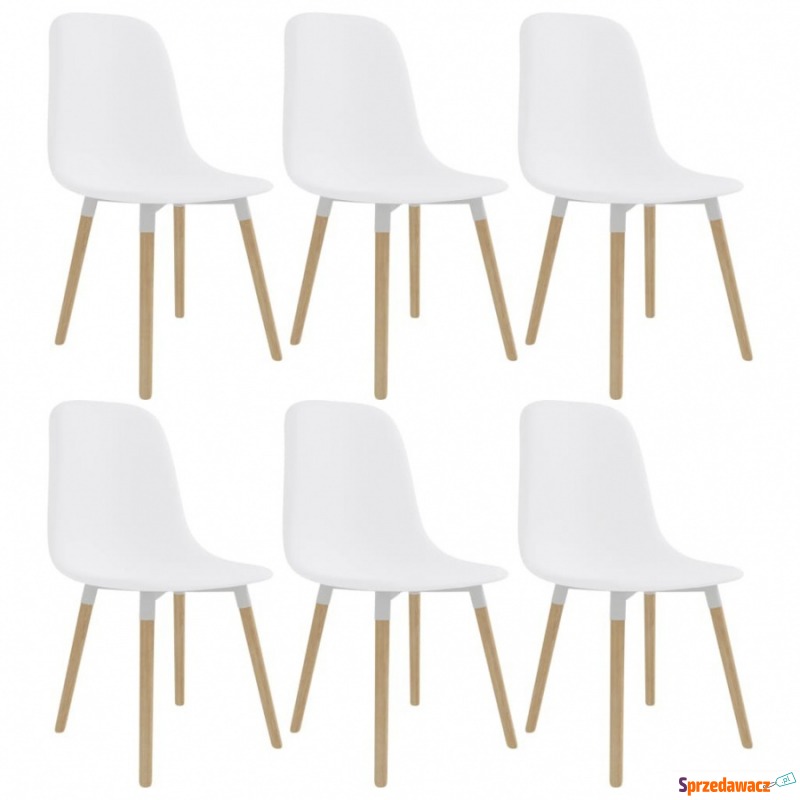 Krzesła jadalniane, 6 szt., białe, plastikowe - Krzesła kuchenne - Częstochowa