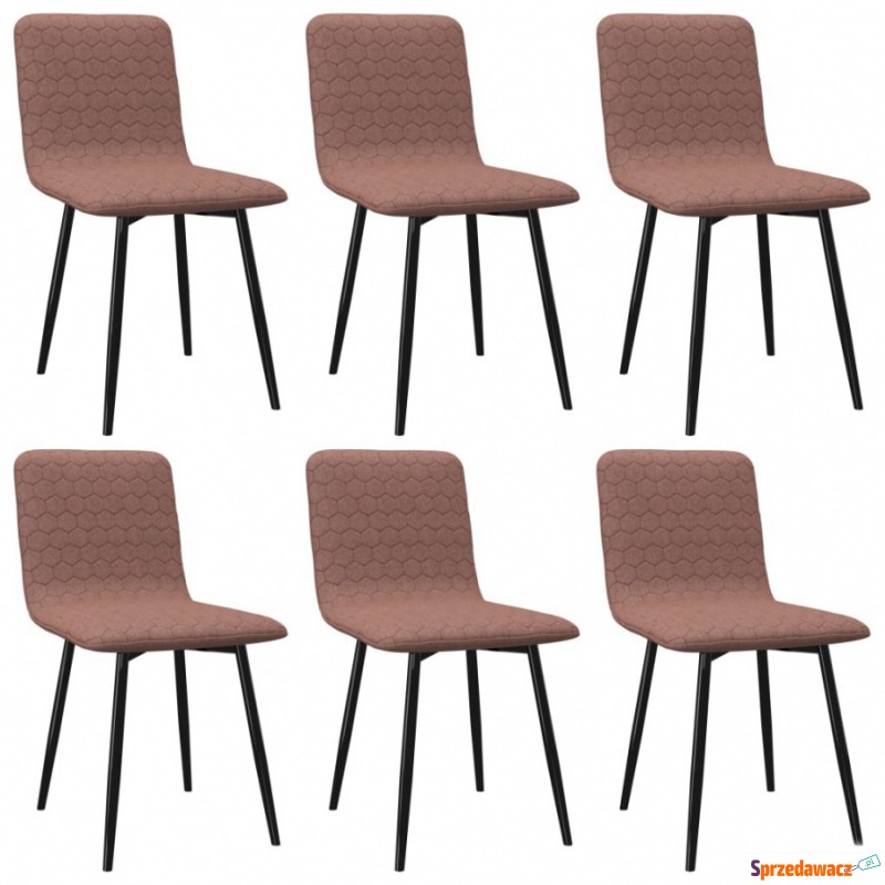 Krzesła do kuchni 6 szt. brązowe tkanina - Krzesła kuchenne - Starachowice