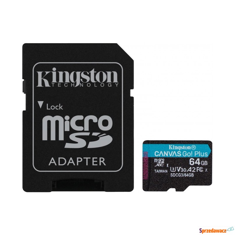 Kingston microSDXC Canvas Go! Plus 64GB 170R A2... - Karty pamięci, czytniki,... - Kraków