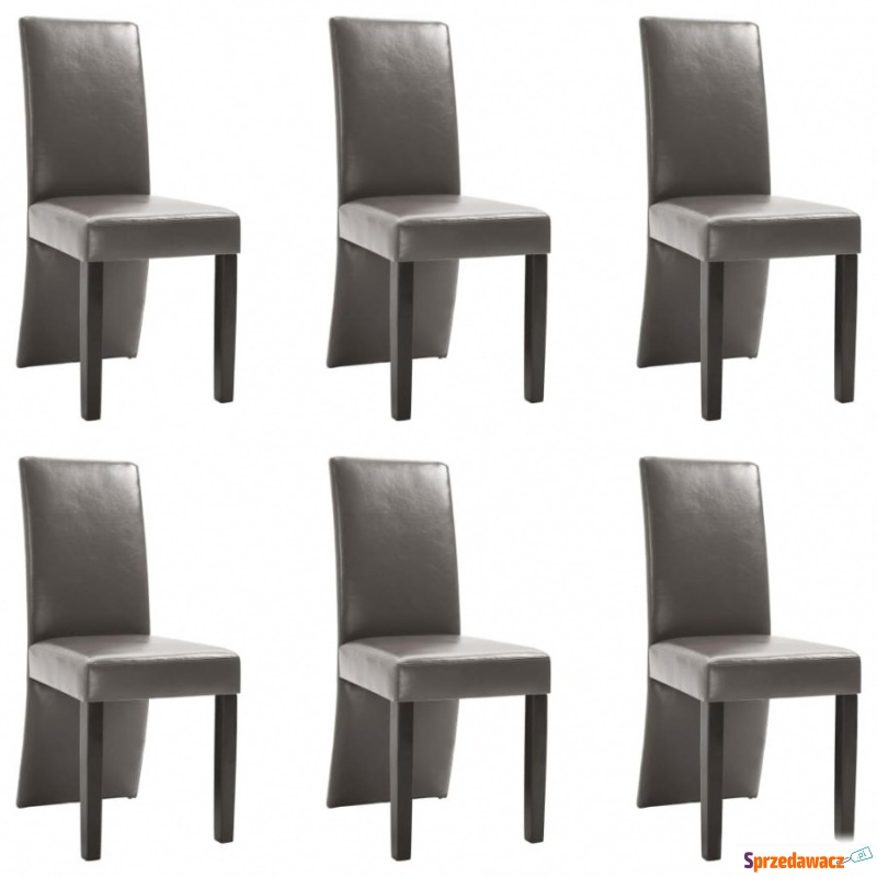 Krzesła do jadalni 6 szt. szare sztuczna skóra - Krzesła do salonu i jadalni - Legnica