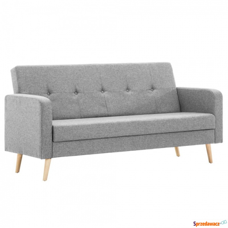 Sofa materiałowa jasnoszara - Sofy, fotele, komplety... - Jasło