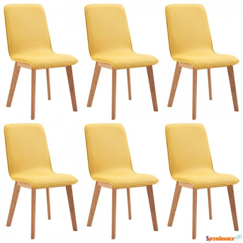 Krzesła do jadalni 6 szt. żółte tkanina - Krzesła do salonu i jadalni - Nowy Targ