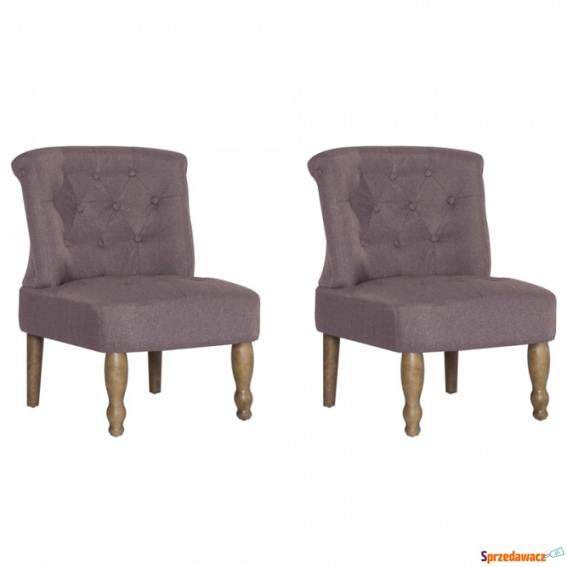 Krzesła w stylu francuskim 2 szt. taupe materiałowe - Krzesła biurowe - Ciechanów