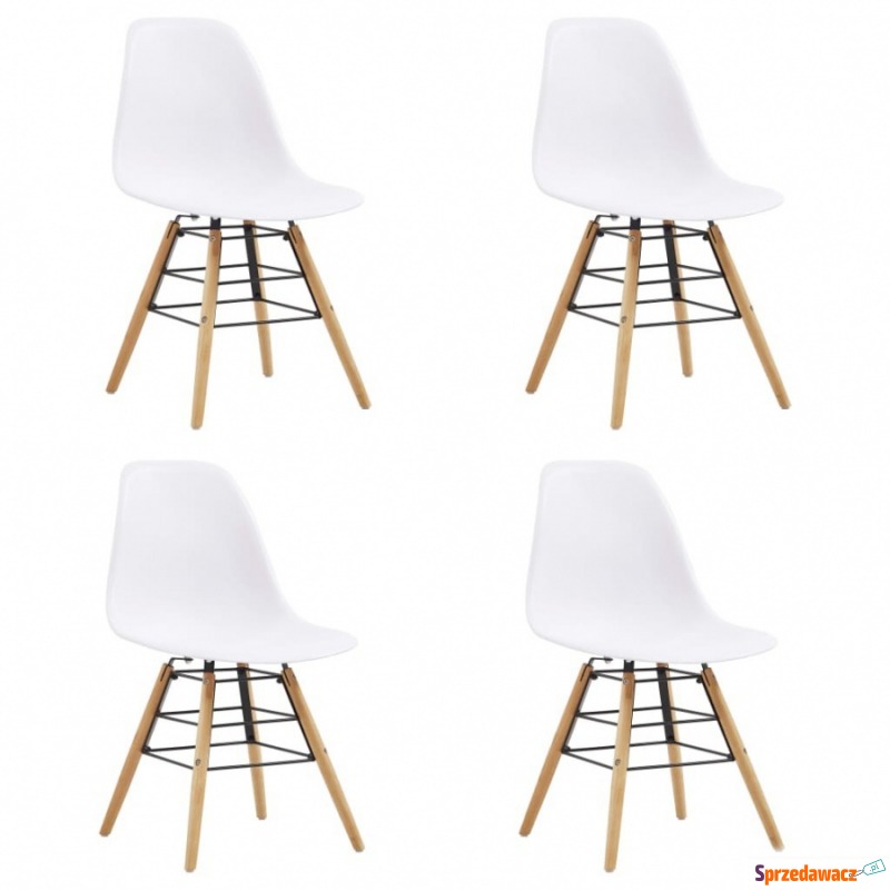 Krzesła do kuchni 4 szt. białe plastik - Krzesła kuchenne - Rypin