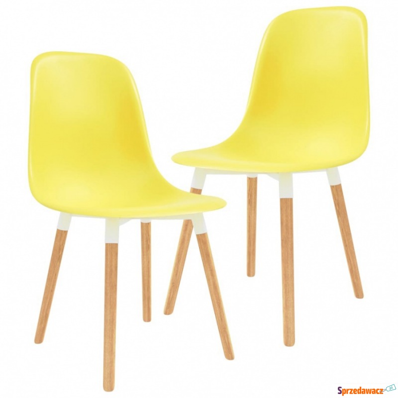 Krzesła do jadalni, 2 szt., żółte, plastik - Krzesła kuchenne - Tarnowskie Góry