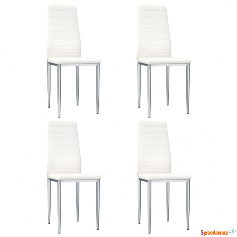 Krzesła stołowe, 4 szt., białe, sztuczna skóra - Krzesła do salonu i jadalni - Sieradz