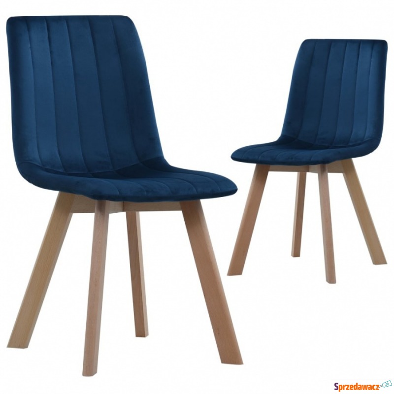 Krzesła do kuchni 2 szt. niebieskie aksamit - Krzesła kuchenne - Wodzisław Śląski