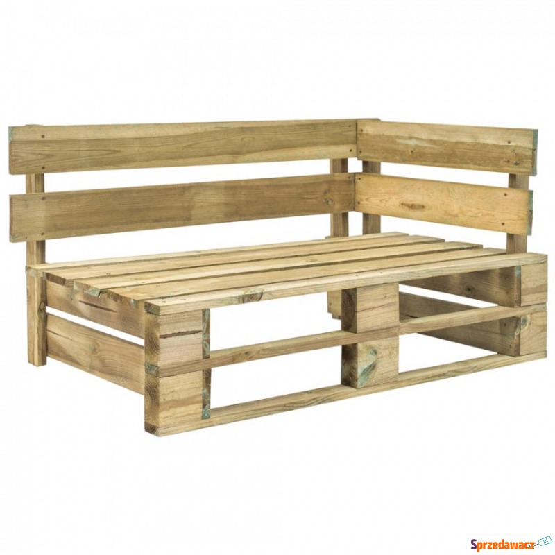 Ogrodowa ławka narożna z palet, drewno FSC, zielona - Krzesła ogrodowe - Będzin