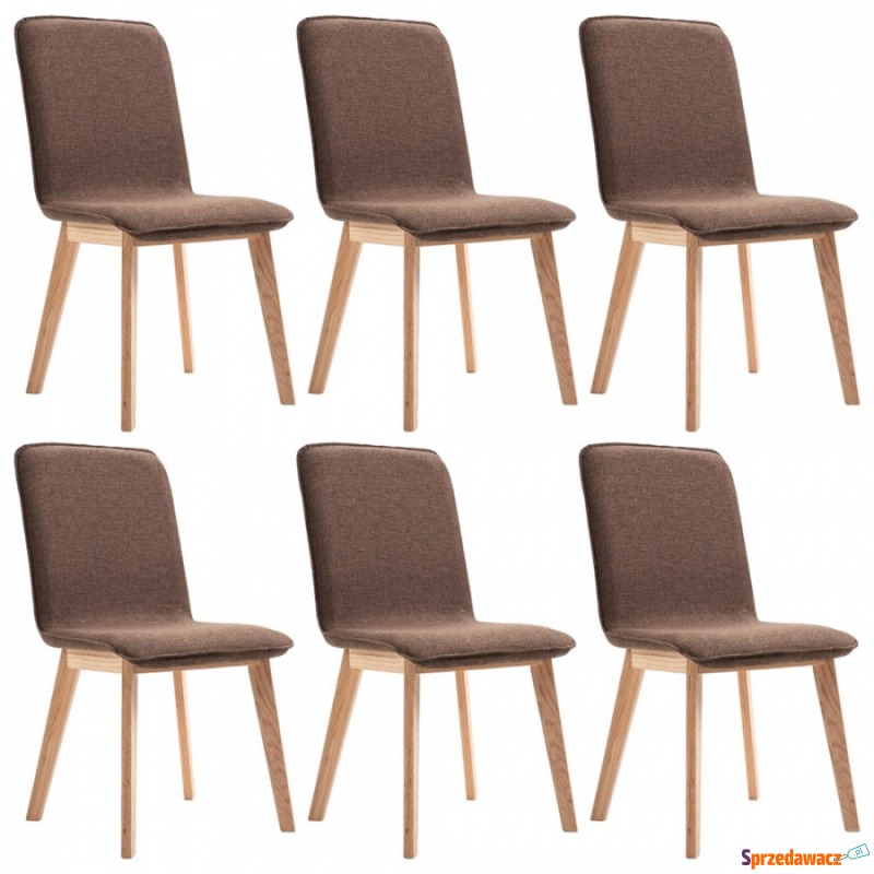 Krzesła do jadalni 6 szt. brązowe tkanina - Krzesła do salonu i jadalni - Lubowidz