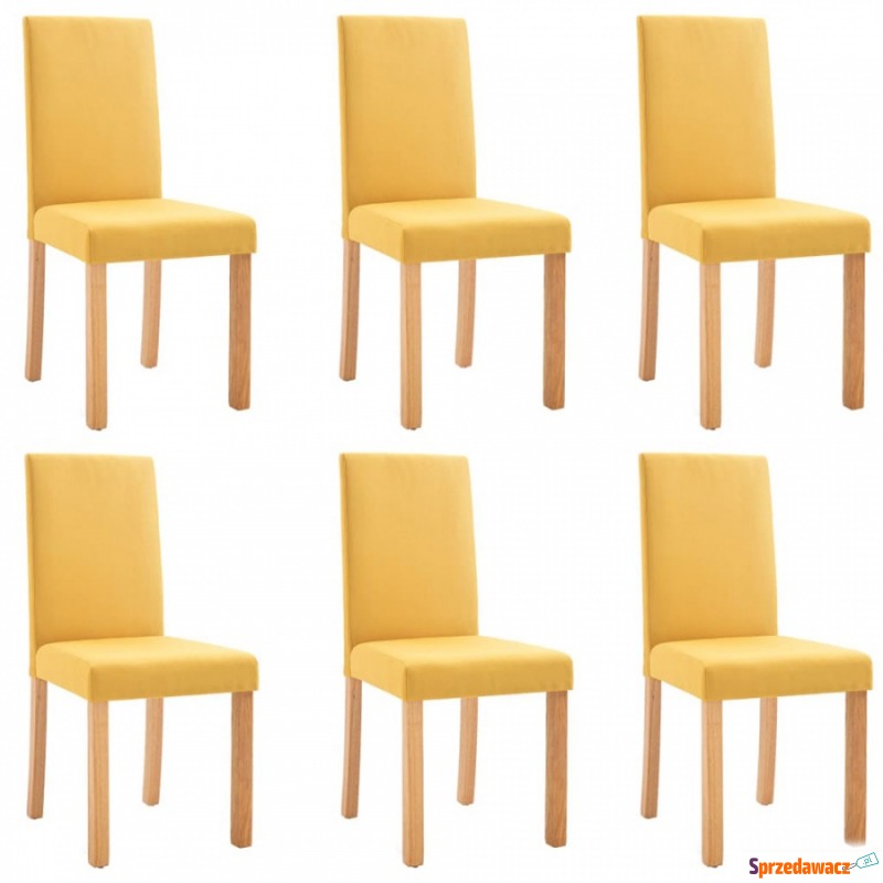 Krzesła do jadalni 6 szt. żółte tapicerowane... - Krzesła do salonu i jadalni - Śrem