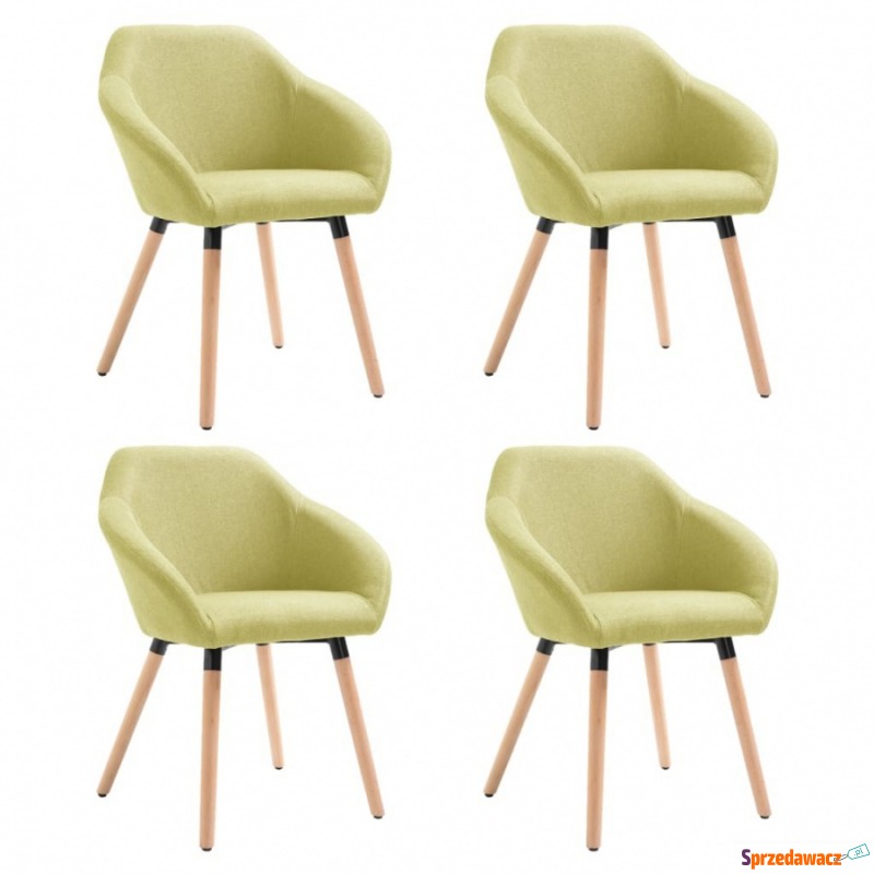 Krzesła do jadalni 4 szt. zielone tapicerowane... - Krzesła do salonu i jadalni - Starachowice