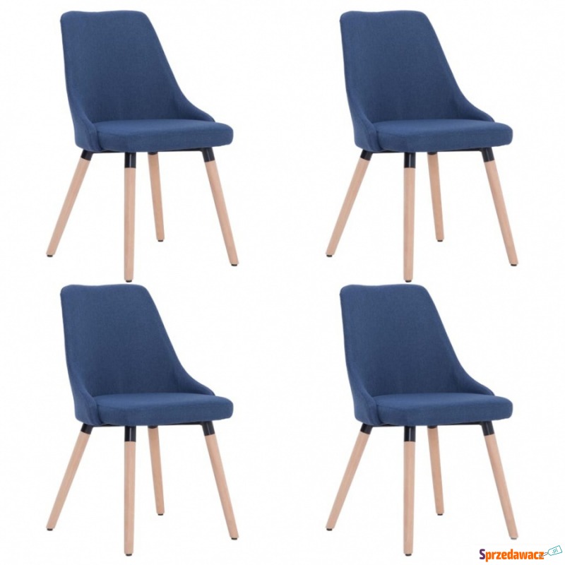 Krzesła do jadalni 4 szt. niebieskie tapicerowane... - Krzesła do salonu i jadalni - Wrocław
