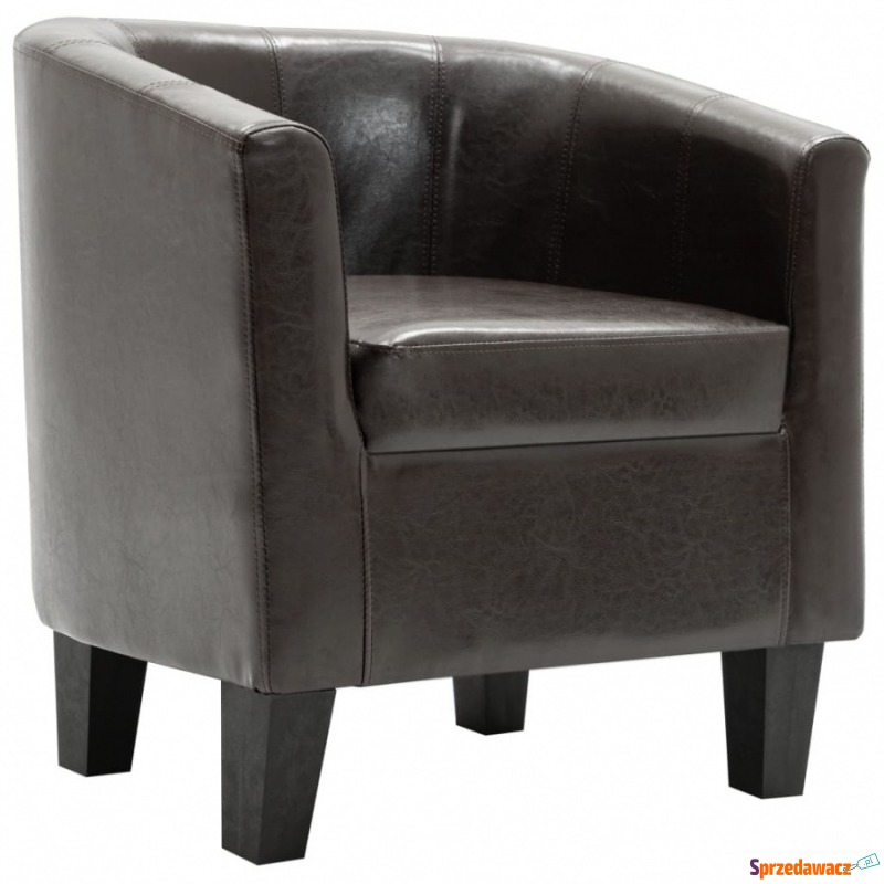 Fotel klubowy ciemnobrązowy sztuczna skóra - Krzesła biurowe - Czeladź