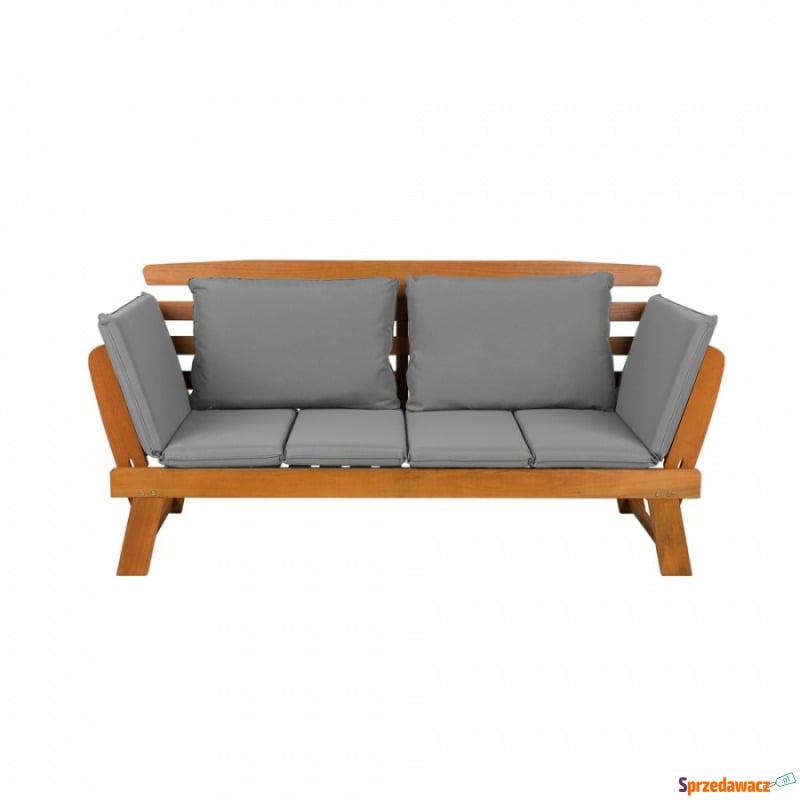 Sofa ogrodowa 165/210 cm drewniana jasna z re... - Fotele, sofy ogrodowe - Czarne