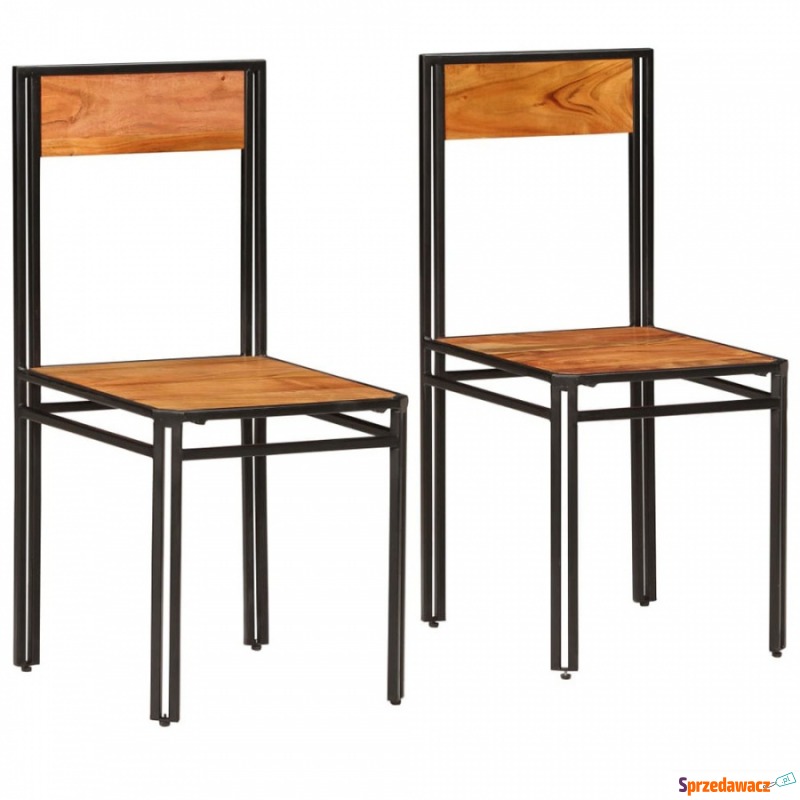 Krzesła do kuchni 2 szt. akacja stylizowana na... - Krzesła kuchenne - Jabłowo