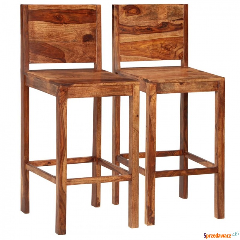 Krzesła barowe 2 szt. lite drewno sheesham brązowe - Taborety, stołki, hokery - Orpiszew
