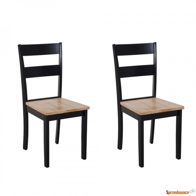 Zestaw 2 krzeseł do jadalni drewniany czarny GEORGIA - Krzesła do salonu i jadalni - Tarnobrzeg