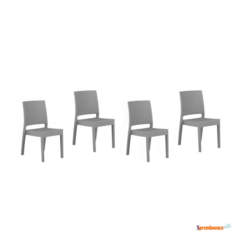 Zestaw 4 krzeseł ogrodowych jasnoszarych FOSSANO - Krzesła ogrodowe - Żnin