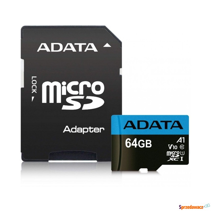 ADATA Premier microSDXC 64GB 100R/25W UHS-I Class... - Karty pamięci, czytniki,... - Sieradz