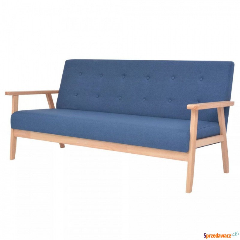 3-osobowa sofa tapicerowana, niebieska - Sofy, fotele, komplety... - Sopot