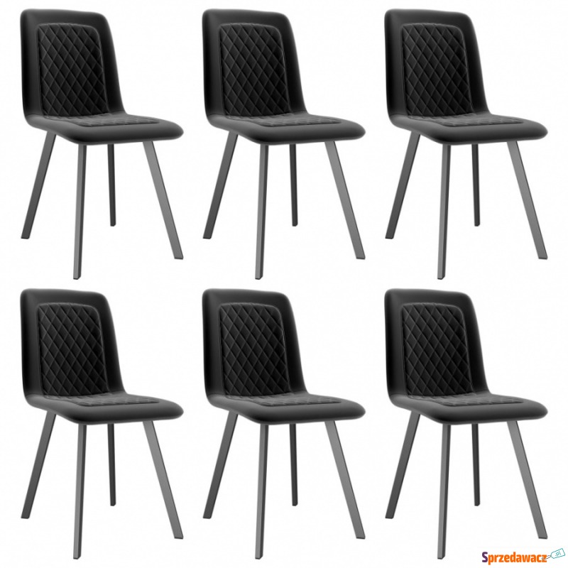 Krzesła do kuchni 6 szt. czarne aksamitne - Krzesła kuchenne - Kołobrzeg