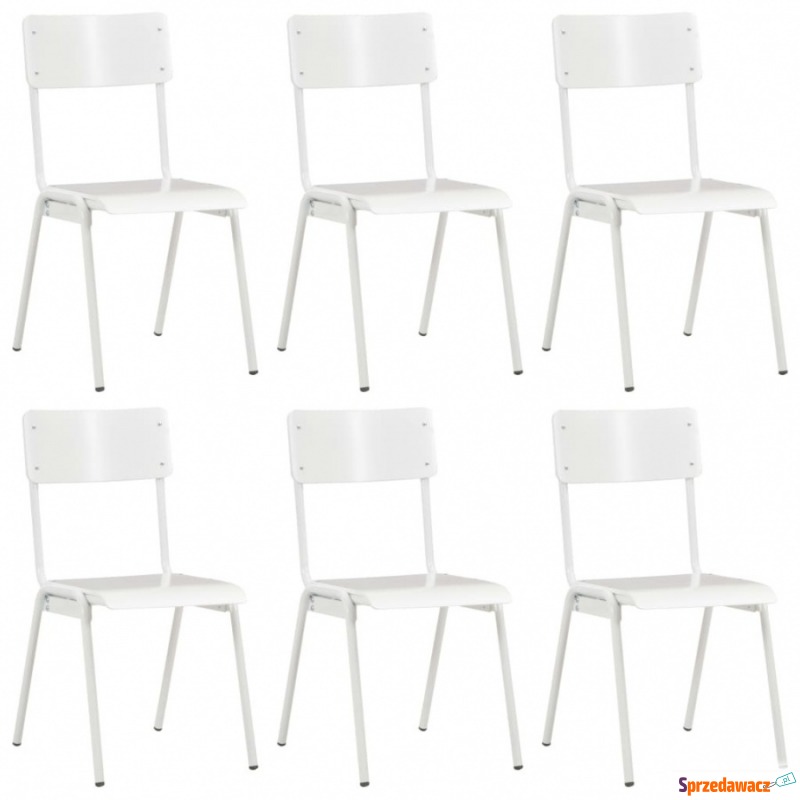 Krzesła do kuchni 6 szt. białe sklejka - Krzesła kuchenne - Bytom