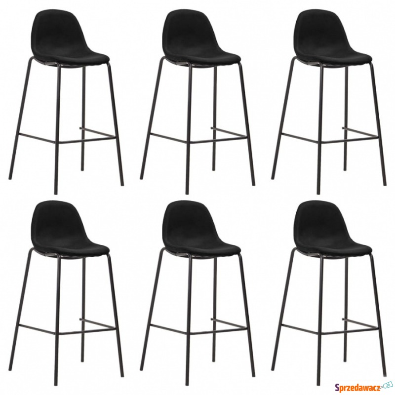 Krzesła barowe 6 szt. czarne tapicerowane tkaniną - Taborety, stołki, hokery - Czeladź