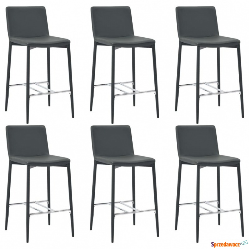 Krzesła barowe 6 szt. szare sztuczna skóra - Taborety, stołki, hokery - Stryszawa